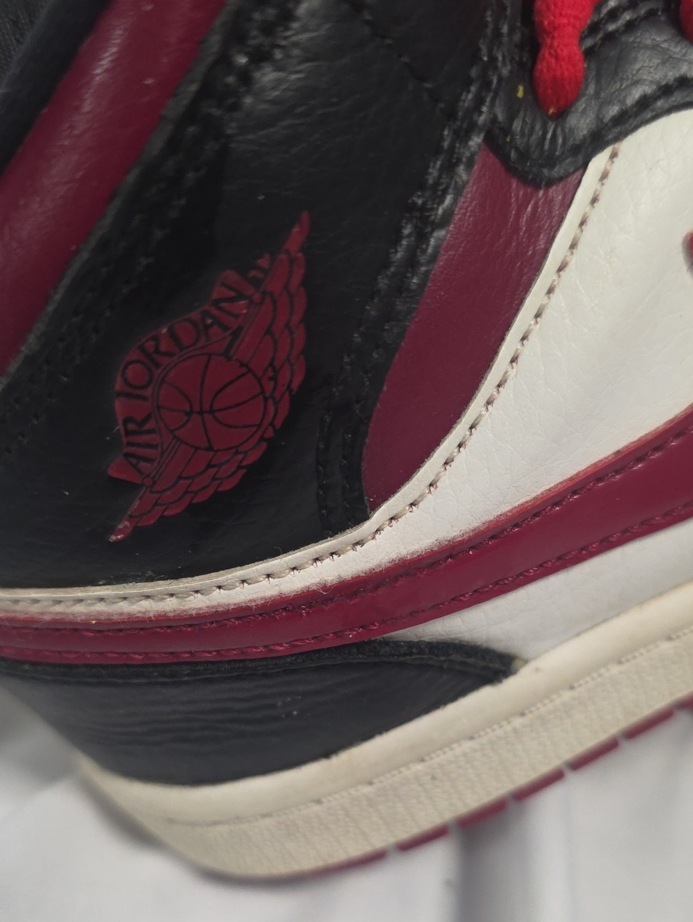 Nike Mid-Top Sneakers - Black White Maroon with Red Laces - Picture 4 of 6